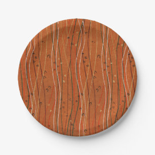 Wavy Red Stripes: moderne Japanse Abstracte kunst Papieren Bordje
