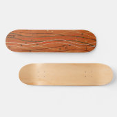 Wavy Red Stripes: moderne Japanse Abstracte kunst Persoonlijk Skateboard (Horizontaal)