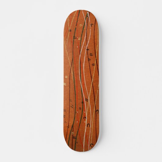 Wavy Red Stripes: moderne Japanse Abstracte kunst Persoonlijk Skateboard (Voorkant)