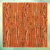 Wavy Red Stripes: moderne Japanse Abstracte kunst Raamsticker (Vel 3)