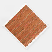 Wavy Red Stripes: moderne Japanse Abstracte kunst Servet (Hoek)