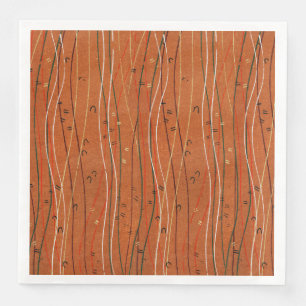 Wavy Red Stripes: moderne Japanse Abstracte kunst Servet