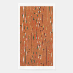 Wavy Red Stripes: moderne Japanse Abstracte kunst Servet