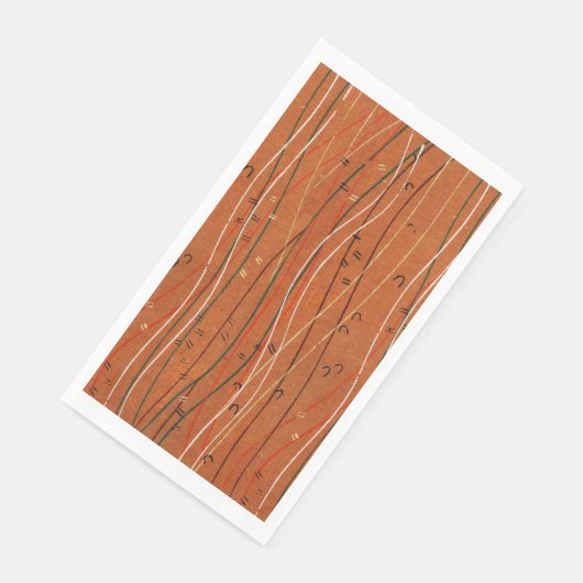 Wavy Red Stripes: moderne Japanse Abstracte kunst Servet (Hoek)