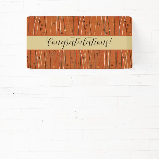 Wavy Red Stripes: moderne Japanse Abstracte kunst Spandoek (Insitu)