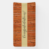 Wavy Red Stripes: moderne Japanse Abstracte kunst Spandoek (Verticaal)