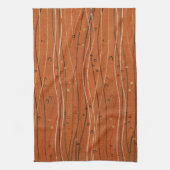 Wavy Red Stripes: moderne Japanse Abstracte kunst Theedoek (Verticaal)