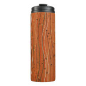 Wavy Red Stripes: moderne Japanse Abstracte kunst Thermosbeker (Voorkant)