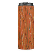 Wavy Red Stripes: moderne Japanse Abstracte kunst Thermosbeker (Achterkant)