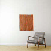 Wavy Red Stripes: moderne Japanse Abstracte kunst Wandkleed (In situ)