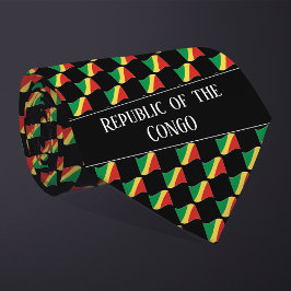 Wavy Republiek Congo Vlag Patroon Stropdas