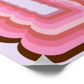 Wavy Retro Abstract Roze Poster (Hoek)