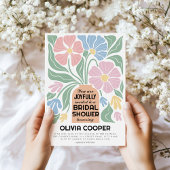 Wavy Retro Boho Kleurrijke Bloemen Vrijgezellenfee Kaart