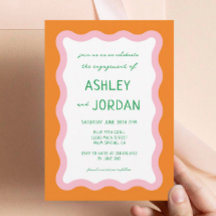 Wavy Retro Colorful 70s Wedding Rehearsal