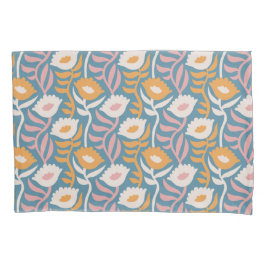 Wavy Retro Groovy Pastel Floral Pattern Kussensloop