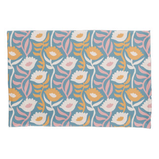 Wavy Retro Groovy Pastel Floral Pattern Kussensloop