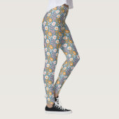  Wavy Retro Groovy Pastel Floral Pattern Leggings (Rechts)