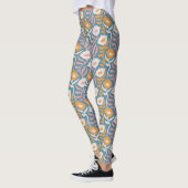 Wavy Retro Groovy Pastel Floral Pattern Leggings (Links)