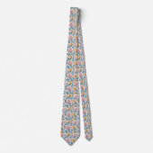 Wavy Retro Groovy Pastel Floral Pattern Stropdas (Voorkant)