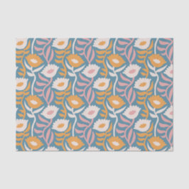  Wavy Retro Groovy Pastel Floral Pattern Tissuepapier