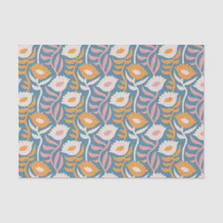 Wavy Retro Groovy Pastel Floral Pattern Tissuepapier