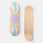 Wavy Retro Sun Glam #2 #wall #art Persoonlijk Skateboard (Voorkant)