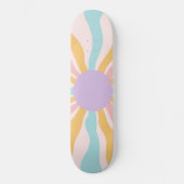 Wavy Retro Sun Glam #2 #wall #art Persoonlijk Skateboard (Voorkant)