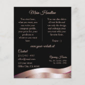 Wavy Roos Gouden Decor Zwarte Logo en Monogram Fly Flyer (Achterkant)