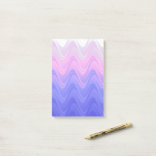 Wavy Roze Paarse Abstract Post-it® Notes (Op bureau)