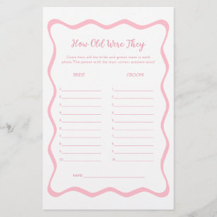 Wavy Roze Vrijgezellenfeest Guess The Age Game