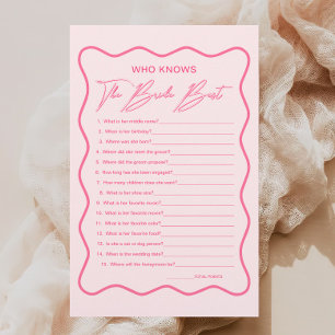Wavy Roze Vrijgezellenfeest Wie kent de bruid het