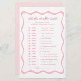 Wavy roze Vrijgezellenfeest zei hij dat ze spel ze