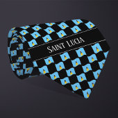 Wavy Saint Lucia Vlag Patroon Stropdas
