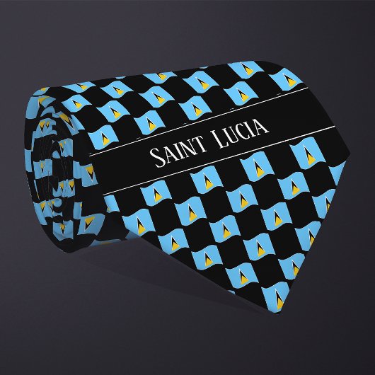 Wavy Saint Lucia Vlag Patroon Stropdas