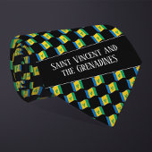 Wavy Saint Vincent en de Grenadines Vlag Patroon Stropdas