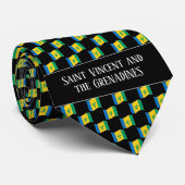 Wavy Saint Vincent en de Grenadines Vlag Patroon Stropdas (Opgerold)