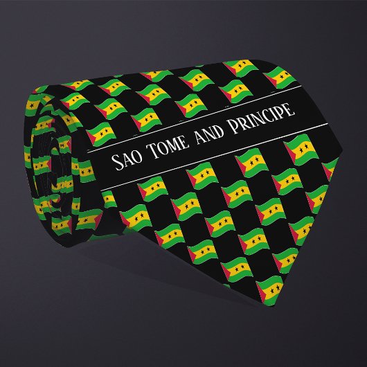 Wavy Sao Tome and Principe Flag Pattern  Stropdas