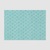 Wavy Scallops Pattern White Aqua Tissuepapier (Voorkant)