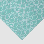 Wavy Scallops Pattern White Aqua Tissuepapier (Detail)