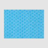 Wavy Scallops Pattern White Blue Tissuepapier (Voorkant)