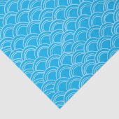 Wavy Scallops Pattern White Blue Tissuepapier (Detail)