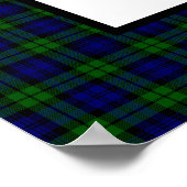Wavy Scotland Flag en Tartan Poster (Hoek)