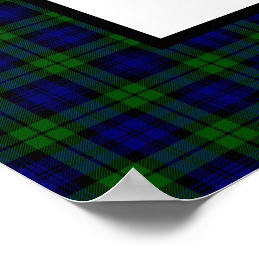 Wavy Scotland Flag en Tartan Poster (Hoek)