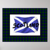 Wavy Scotland Flag en Tartan Poster (Voorkant)