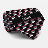Wavy Serbia Flag Pattern  Stropdas (Opgerold)