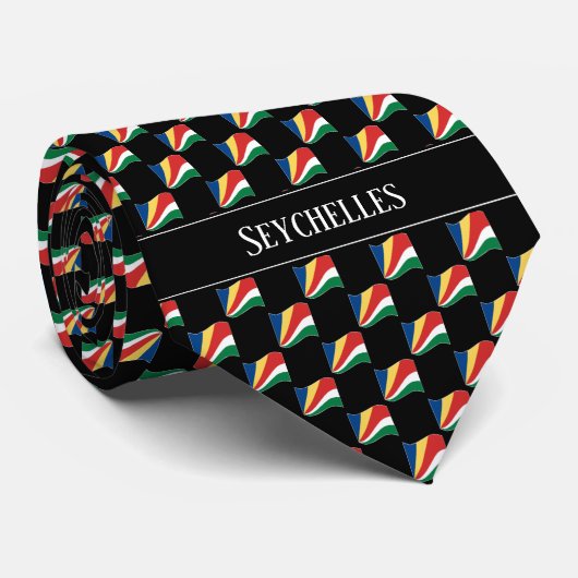 Wavy Seychelles Flag Pattern  Stropdas (Opgerold)