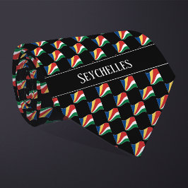 Wavy Seychelles Flag Pattern  Stropdas