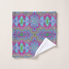 Wavy Sky Blue Multicolored Trippy Pattern Bad Handdoek