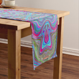 Wavy Sky Blue Multicolored Trippy Pattern Medium Tafelloper