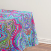 Wavy Sky Blue Multicolored Trippy Pattern Tafelkleed (Voorbeeld)